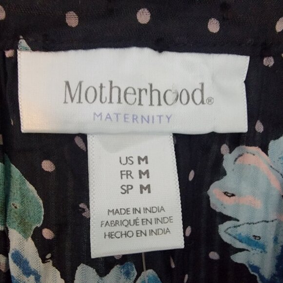 NWT Motherhood Maternity Top Floral Sleeveless‎ Belted Shirt Sz M NEW - Picture 3 of 10